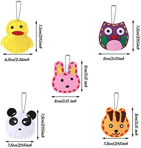 SKYLETY 13 Pieces Kids Sewing Kit My First Sewing Kit Learn to Sew Animals Sewing Kit Educational Sewing DIY Felt Craft Kit for Beginners for Girls and Boys