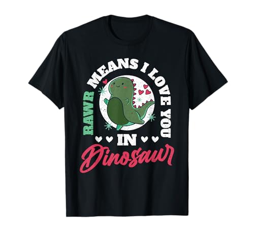 Retro Rawr significa que te amo en dinosaurio cita de San Valentín Camiseta
