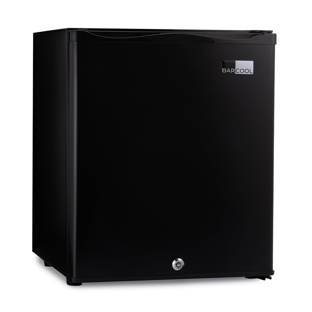 Barcool Bar30 LED - Mini Fridge Black | 30L Mini Bar | Super Quiet for Bedrooms, Hotels & Guesthouses | LED Light + Lockable | Low Energy (30L) [Energy Class E]