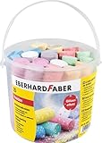 EBERHARD FABER 526520 - Straßenkreide Glitzer 20er Eimer, 6 leuchtenden Farben Straßenmalkreide mit Glitzereffekt