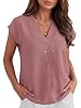 ANRABESS Women Tops Cap Sleeve Dressy Casual V Neck Shirts 2026 Summer Business Work Blouses Outfits Trendy Spring Clothing Dusty Rose Medium #1