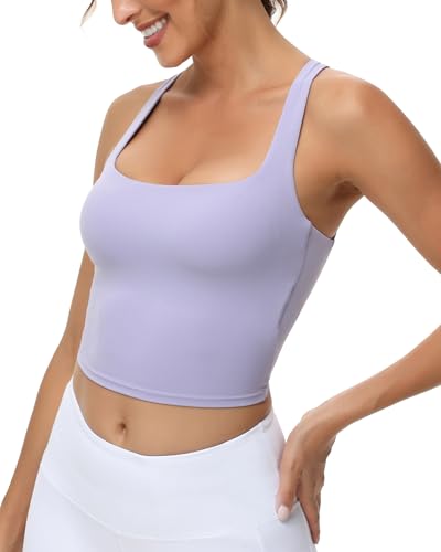 Image of romansong Strappy Yoga Sports Bras for Women Padded Criss-Cross Back Tank Tops