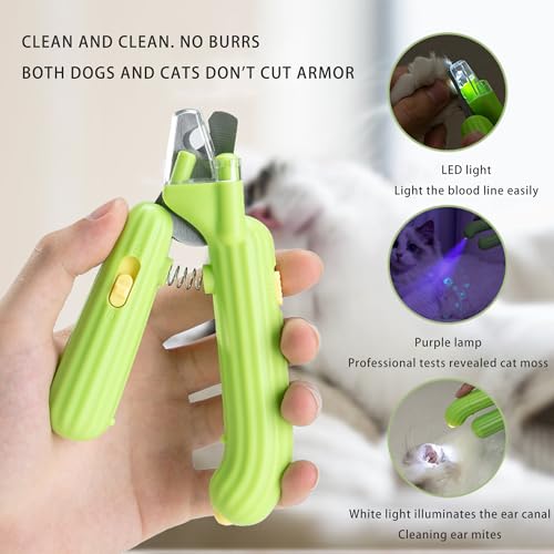 Image of Cactus Shaped Cat Nail Clippers - Durable, Ergonomic Pet Grooming Tool for Cats & Kittens - Safe, Sharp, and Comfortable Claw Trimmer(Green)