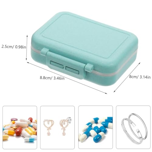 LEEQBCR 1 stuk pillendoos, mini-pillendoos, afneembare pillendoos, 3 vakken, draagbare pillendoos voor reizen, vitamine-pillendoos, pillendoosje (blauw) - Afbeelding 3