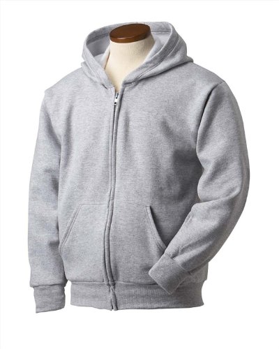 Hanes Comfortblend® Ecosmart® Full-Zip Kids' Hoodie Sweatshirt Grey 6-8 #TOP1