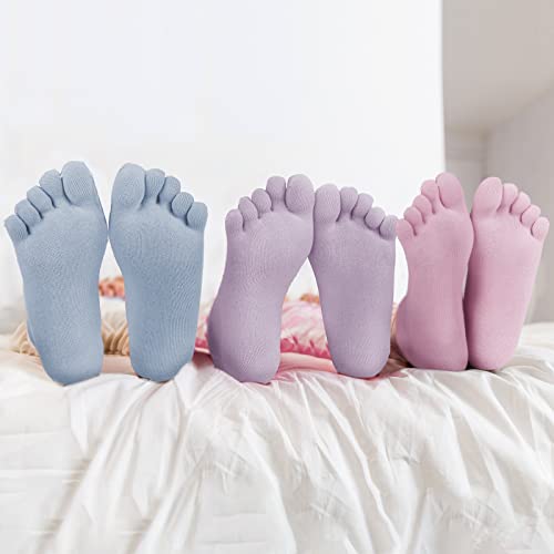 Bencailor 6 Pairs Women Five Toe Socks Cotton Breathable Compression Pure Color Tube Socks For Women Men Athletic Running (Sweet Color) #TOP5