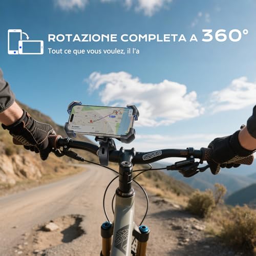 Aevorant Porta Cellulare Universale Per Moto & Bici | Supporto Telefono Anti-Vibrazione Per Manubrio (18-34Mm) | Compatibile Con Smartphone 4.7-7" E Custodia - 7