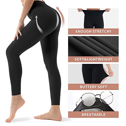 4 Pack Leggings For Women Butt Lift High Waisted Tummy Control No See-Through Yoga Pants Workout Running Leggings #TOP4