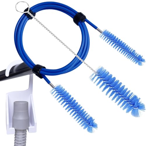 Thickened CPAP Hose Cleaner Brush Kit Anti-Bending Dual-Ended Long Brush with Protective Sleeve Mask Brush Drip-Dry Hook Fits 15-22mm Tubes Complete CPAP Cleaning Supplies
