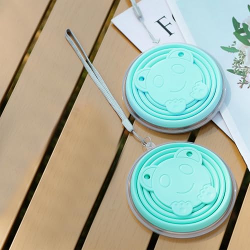 Copo dobrável com tampa, copos de silicone, caneca dobrável com cordão de silicone, resistente a altas temperaturas e fácil de limpar, pode ser usada para acampar, viajar, fazer chá e usar copos frios