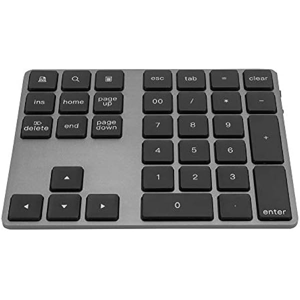 BT181Pro Klawiatura bezprzewodowa Mini klawiatura numeryczna 34 klawisze Klawiatura USB 3,7 V / 2 mA Hub typu C Ergonomiczna klawiatura USB 3.0 dla/OS/Android (2 kolory opcjonalnie) (czarna)