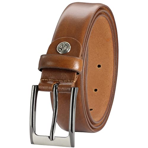 LINDENMANN Leder-Gürtel Herren, Anzug-Gürtel Herren 30 mm breit, Gürtel Herren, Rindledergürtel cognac, Farbe/Color:braun, Size US/EU:Bundweite 90 cm Gesamtlänge 105 cm W 35.5 L