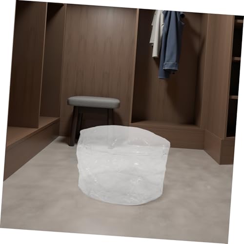 Fermeture éclair et plastique transparent pour ce pouf rangement jouets