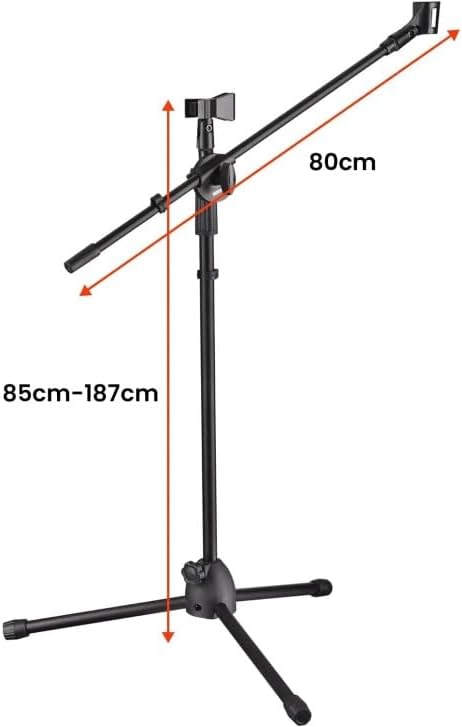 Larkin MS100 Üst Kalite Profesyonel Tripod Mikrofon Standı & Sehpası (Taşıma Çantası ve Mikrofon Tutucu Klips Hediye)