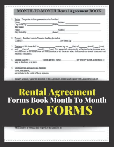 Rental Lease Agreement Forms Book Month To Month: (100 Forms) Residential Lease Agreements Forms - Month-to-Month
