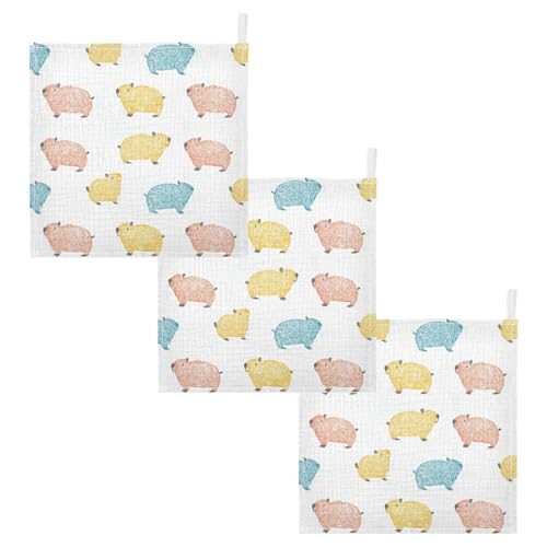 vvfelixl Baby Muslin Washcloths Outline Water Rat Baby Burp Cloths Cotton Babys Face Towel for Newborn Infants Boys Girls Soft and Absorbent 11.8 X 11.8 in, 3 Pack2