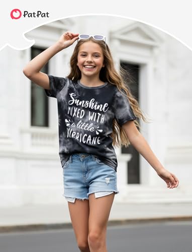 Image of PATPAT Girls Crewneck Short Sleeve Graphic Tees Animal Print Shirts Cute Summer Outfits 5-12 Years