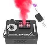 1500W Vertical Fog Machine, Smoke Machine Stage with 24 LED Lights and Wireless Remote, Halloween Fog Machine Outdoor, Vertical Smoke Machine for Wedding Halloween Christmas Party