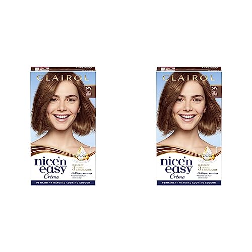 Clairol Clairol Nice'n Easy Crème, Natural Looking Oil Infused Permanent Hair Dye, 6W Light Mocha Brown (Pack of 2)