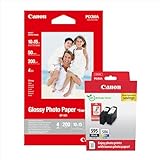 Canon Tintenpatrone – PG‑595 / CL-586 Original Druckerpatrone, 2er-Pack (1x Schwarz, 1x Farbe) + 50 Blatt 4x6-Fotopapier GP-501