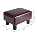 GRUNEN WOLKEN Footstool Small Ottoman Footrest PU Faux Leather Modern Sofa Footrest Extra Seating for Living Room Entryway Office, Brown