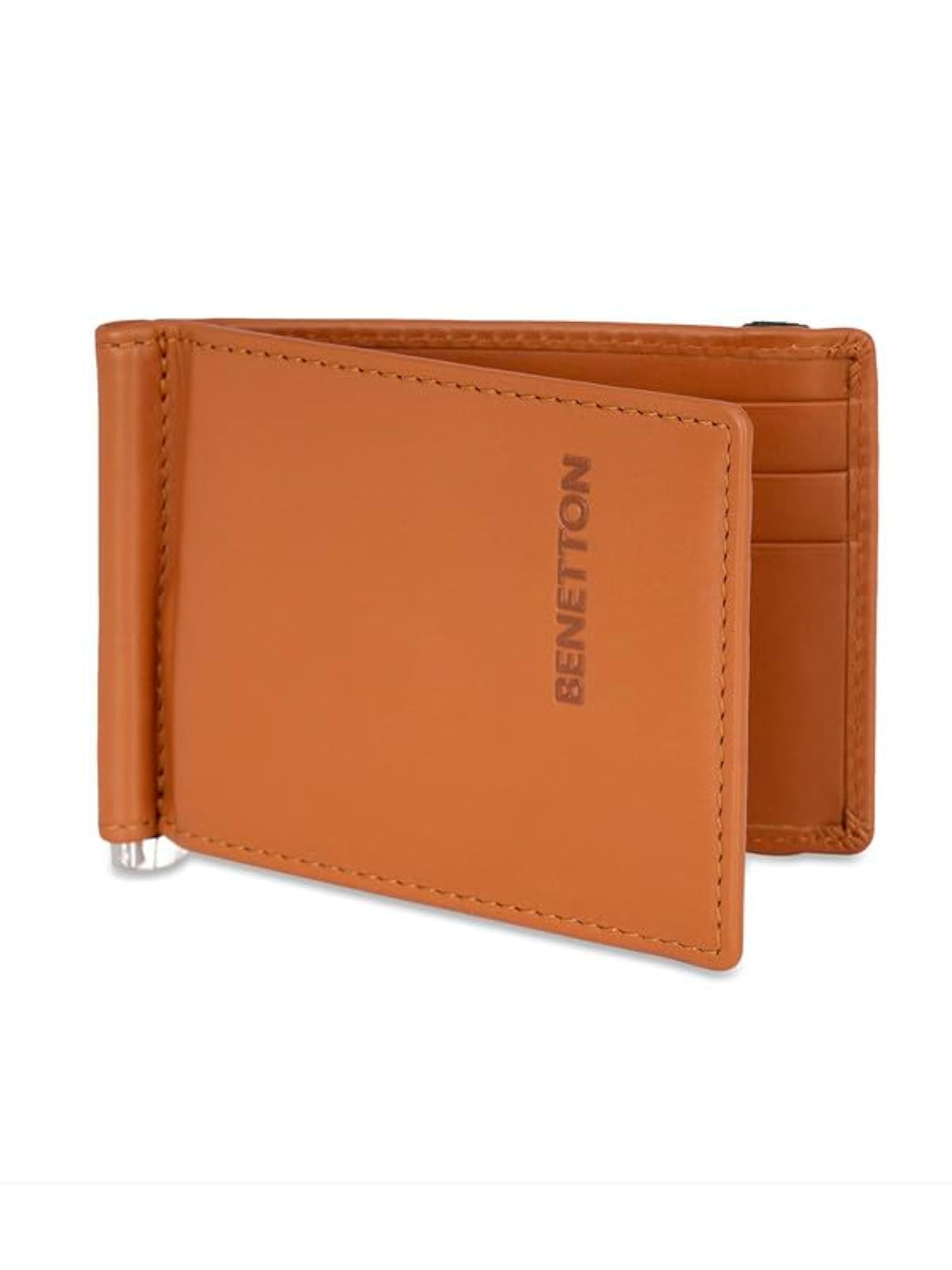 Emberto Men Money Clip, Tan, 6 Card Slots