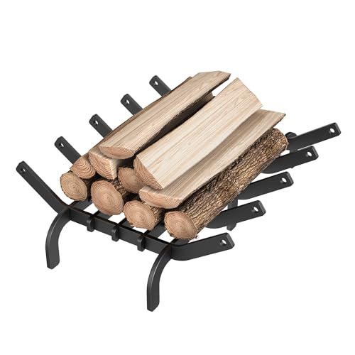 FIVMEN Rejilla para chimenea con rejilla para chimenea, base de carbón, soporte de madera, hasta 50 kg, para interior y exterior, 30 x 42 x 12 cm