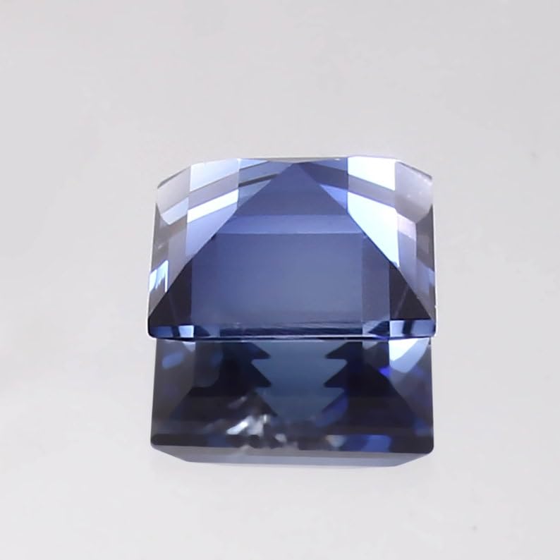 Saphir bleu naturel princesse 9x9mm pour bague d'exception - 5