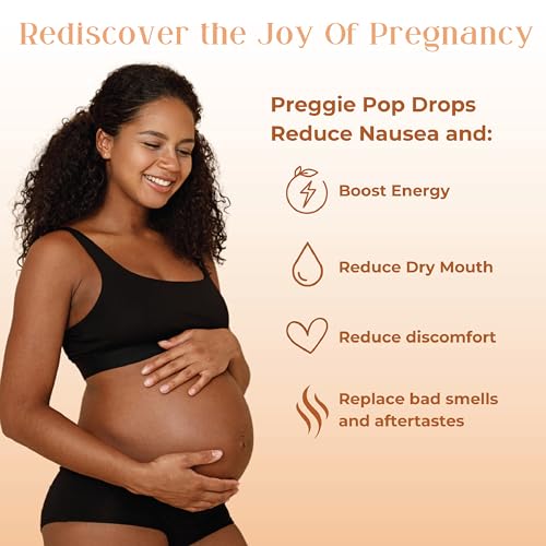Image of Three Lollies Preggie Drops Pregnancy Nausea Relief Drops with Essential Oils, Morning Sickness and Queasy Stomach Support for Pregnant Women, Green Apple, 32 Count