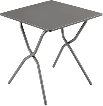 Lafuma Balcony II Galvanized Steel Folding Outdoor Patio Table, Titanium