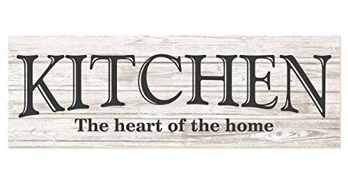Kitchen The Heart of The Home White Wood Rustic Style Wall Décor Sign 10x30