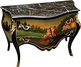 Commode Baroque Casa Padrino Noir / Or 130 cm - Fait à la main en bois massif