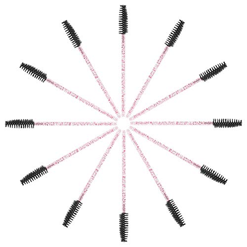 Image of CHEFBEE 100PCS Disposable Eyelash Spoolies Brush with Container, Pink Black