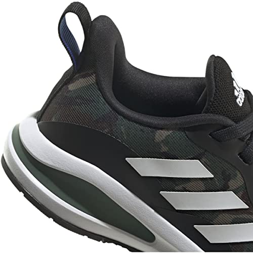 adidas Tênis de corrida unissex infantil Fortarun, Óxido preto/branco/verde, 5.5 Big Kid