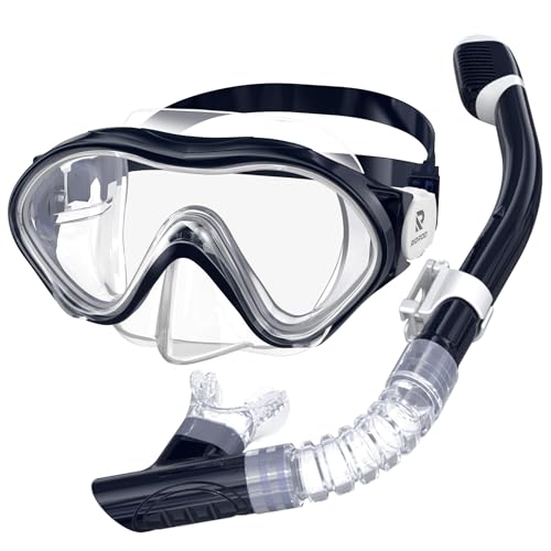 RIOROO Taucherbrille Kinder,Schnorchelset Kinder für Jungen Mädchen,schwimmbrille kinder mit Nasenabdeckung Anti Nebel Anti-Leck Tauchmaske 180°Panorama HD Schwimmmaske für Kinder 4-14 Jahre