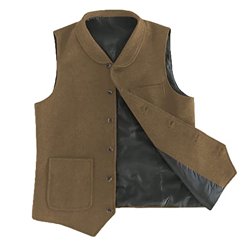 Gilet en laine pour homme style vintage marron texturé chevrons