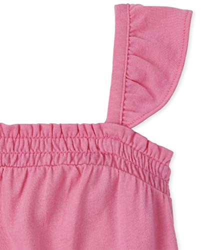 The Children's Place Baby Toddler Girls Sleeveless Ruffle Tank Top, Floral/Rose Mist 2-Pack, 12-18 Months #TOP1