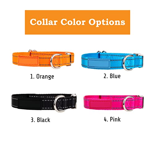 PAWBLEFY Personalized Dog Collars - Reflective Nylon Collar Customized with Name and Phone Number Adjustable Sizes for Small Dogs, Medium, Large 4 Colors Male Female boy Girl Puppies - Thumbnail 5