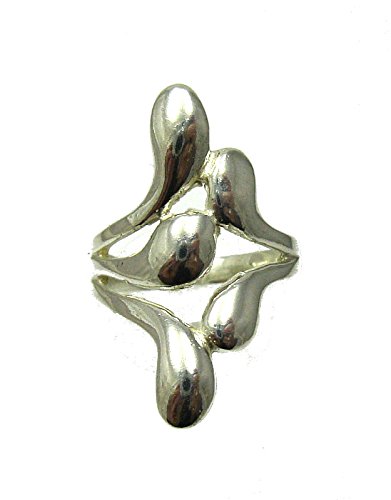 Bague en argent massif 925 R001318 : grand anneau long pour femme au style bohème chic