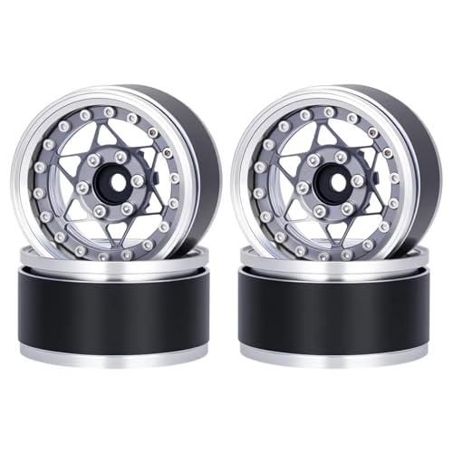 RC�C�����f�����i Compatible With TRX4 For TRX6 For Axial For SCX10 For Redcat Gen8 1/10 RC �J�[�p�[�c CNC �A���~ 1.9 �r�[�h���b�N�z�C�[�������n�u�ƌ݊�������(Silve