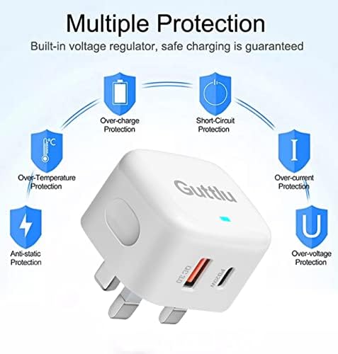 Guttlu 20W Fast Charger plug and Cable 2M MFI Certified USB C Charger Compatible with iPhone 14 Pro/iPhone 14 Pro Max/14 Plus/13 Pro Max/12 Pro Max/11 Mini USB-C Adaptor with Cable 6ft portable usbc