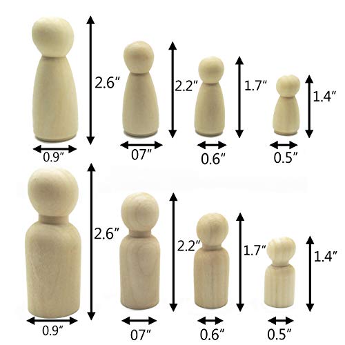 Tihood 16Pcs Unfinished Wood Doll Bodies Assorted Wooden People Shapes For Arts And Crafts #TOP1