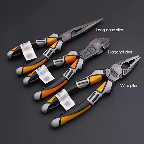 Xixian 8'' Long-Nose Plier Professional Electrician Plier Chrome-Vanadium Steel Wire Cutter Stripping Crimping Tool #TOP3