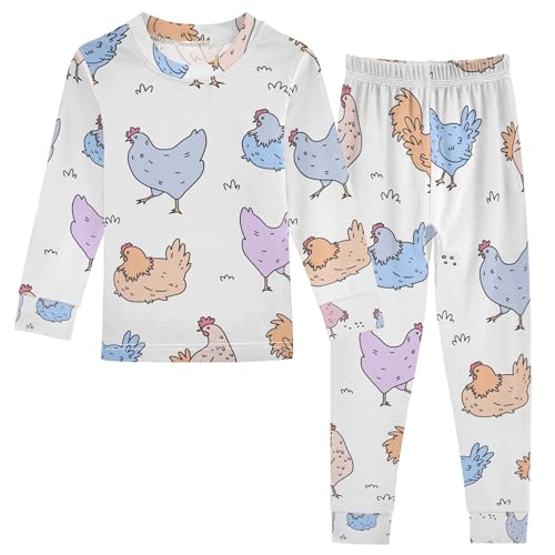 Pajama Sets Long Sleeve Top with Pants Cotton Soft Sleepwear 2 Piece Pjs Se