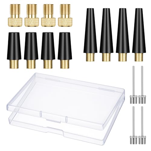 16 Pcs Universal Air Pump Adapter Kit, Bike Pump Valve Adaptors, Ball Pump Needles, Inflatable Nozzles for Inflatable Pool Toys, Bike Tires, Air Compressor, Air Mattress, Basketball