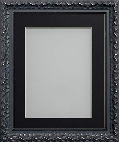 Frame Company Charleston Range Black A4 Frame With Black Mount for Image 10x6 inch *Choice of Sizes* Fitted with Real Glass — image 1