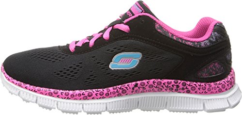 Skechers Girls Skech Appeal Island Style Lace Up Sneakers,Black/Hot Pink,10.52