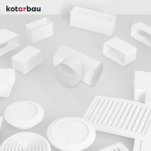 KOTARBAU® Verbinder T-Stück für Lüftungssysteme Ø 125 mm aus ABS Lüftungsrohr für Lüftungsleitungen Drei-Wege Rohrverbinder