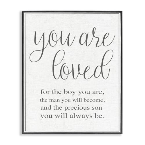 Stupell Industries You Are Loved Framed Giclee Texturized Art, Proudly Made in USA