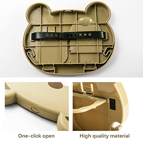 Image of WAYUTO Car Backseat Tray Table with 2 Hidden Hook 2 Drink Cup Holder Cartoon Animal Vehicle Storage Stand Organizer Portable Foldable Baby Mobile Dining Table for Kids Toy Food Pink Pig